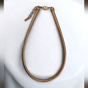 Napier Gold Tone Snake Chain Choker Necklace Signed